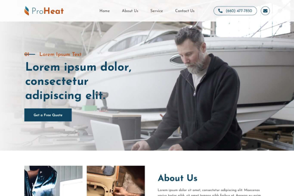pro-heat engineer website design example