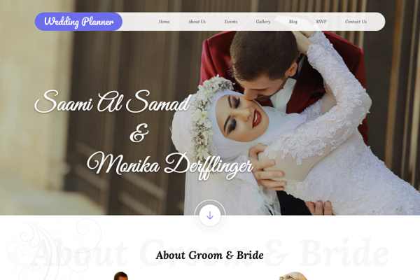 wedding website design example